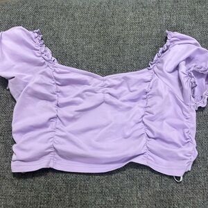 purple crop top